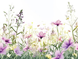Obraz na płótnie Canvas Spring flowers isolated in white background. 