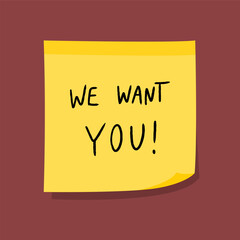 We want you hiring concept