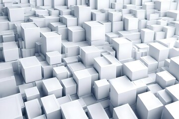 White 3d abstract background. Boxes motion texture with copy space for clean and creative business 