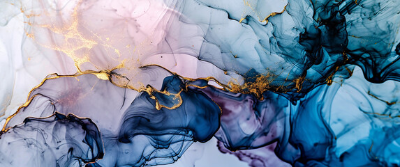 Alkohol ink marble Natural luxury abstract fluid art painting in liquid ink technique - obrazy, fototapety, plakaty