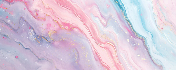 Pink and blue pastel colors marbling - obrazy, fototapety, plakaty