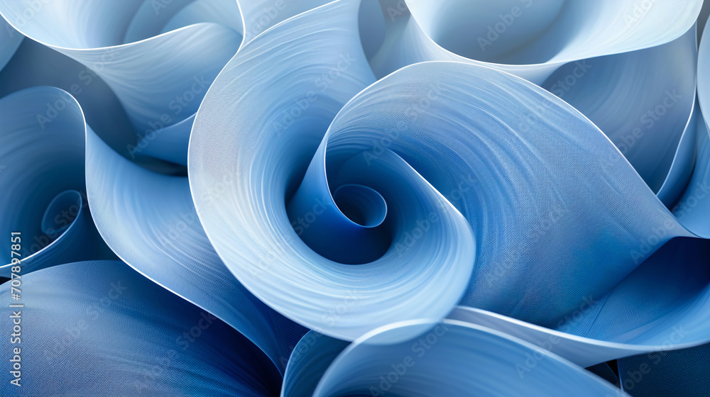 Aufkleber abstract background with wavy waves and lines. blue waves. generative ai