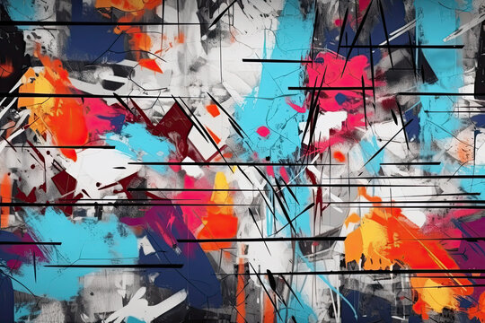 Pop Art Blast: Abstract Graffiti Mural for Dynamic Backdrops