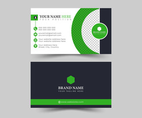 Set of modern business card print templates. Personal visiting card with company logo. Vector illustration. Stationery design
