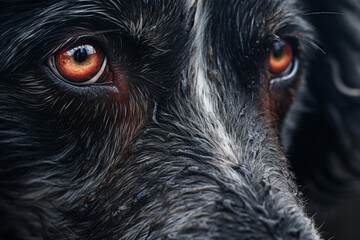 close up of a black dog