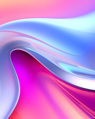 Obraz premium Liquid metal texture abstract background with soft neon colors - Wave design banner