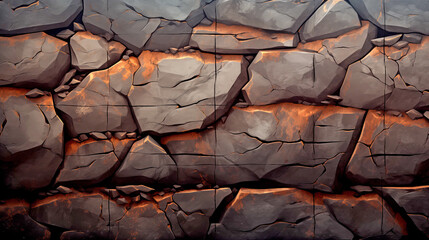 stone texture, layered geological layers, weathered surface of rocky stone plateau, cracks