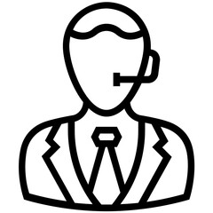 Customer Representative Line Vector Icon
