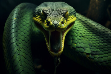 Fototapeta premium terrible green cobra