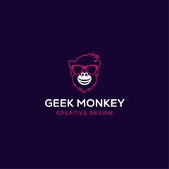 Geek monkey logo template