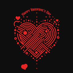 Red Heart Celtic Knot Love typography eps Vector design, Romantic Happy Valentine’s day passion and wedding endless love forever The Sign of Infinity, Line Art heart signs Vector icon.