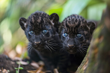 Playful expressions of Panther cubs