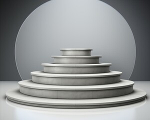 Obraz premium Gray podiums on gray backgroundminimalist scene with geometric elementstemplate for showcasing.