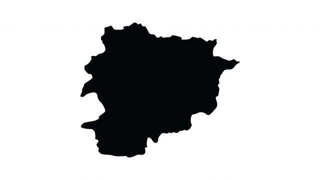 animation forming a map of the country of Andorra