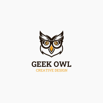 Geek Owl logo template
