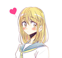 女子学生　恋愛　金髪