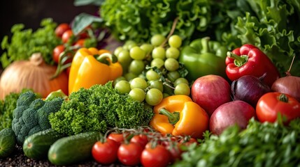 Vibrant display of organic produce fresh and rich in color