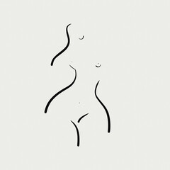 line art female shape icon illustration 