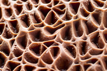 delicious chocolate ice cream texture, closeup photo