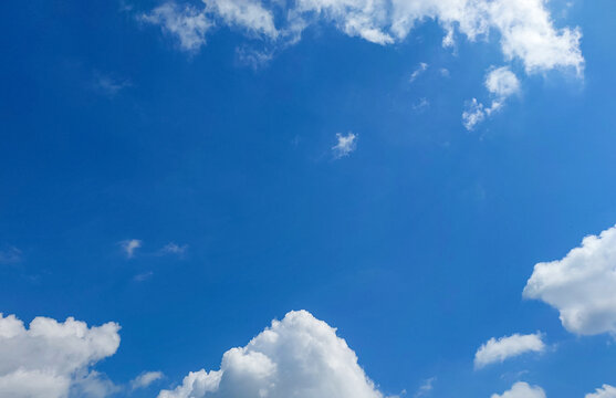 White clouds in blue sky background, nature photography, natural scenic wallpaper 