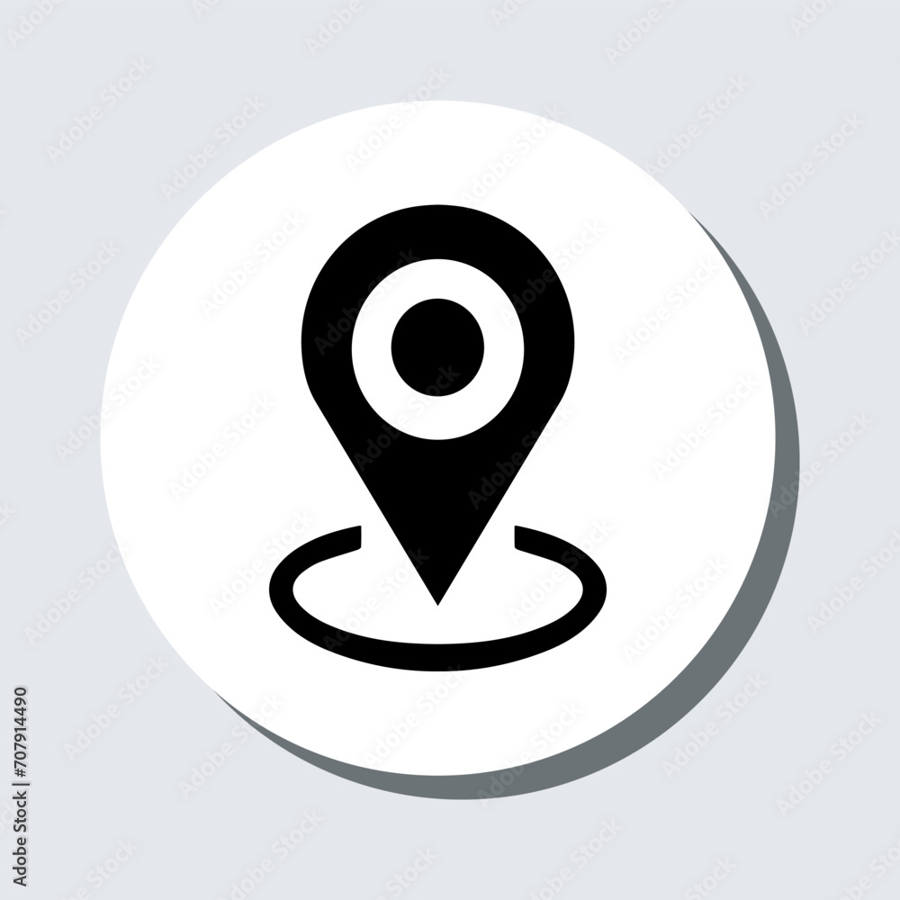 Poster location icon vector. pin sign symbol in trendy flat style. pointer vector icon illustration in circ