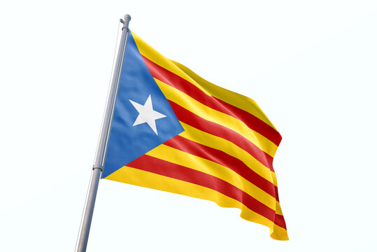 Estelada flag waving isolated on white background