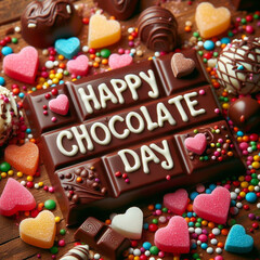 Fototapeta na wymiar Happy chocolate day cake, food, birthday, dessert, sweet,