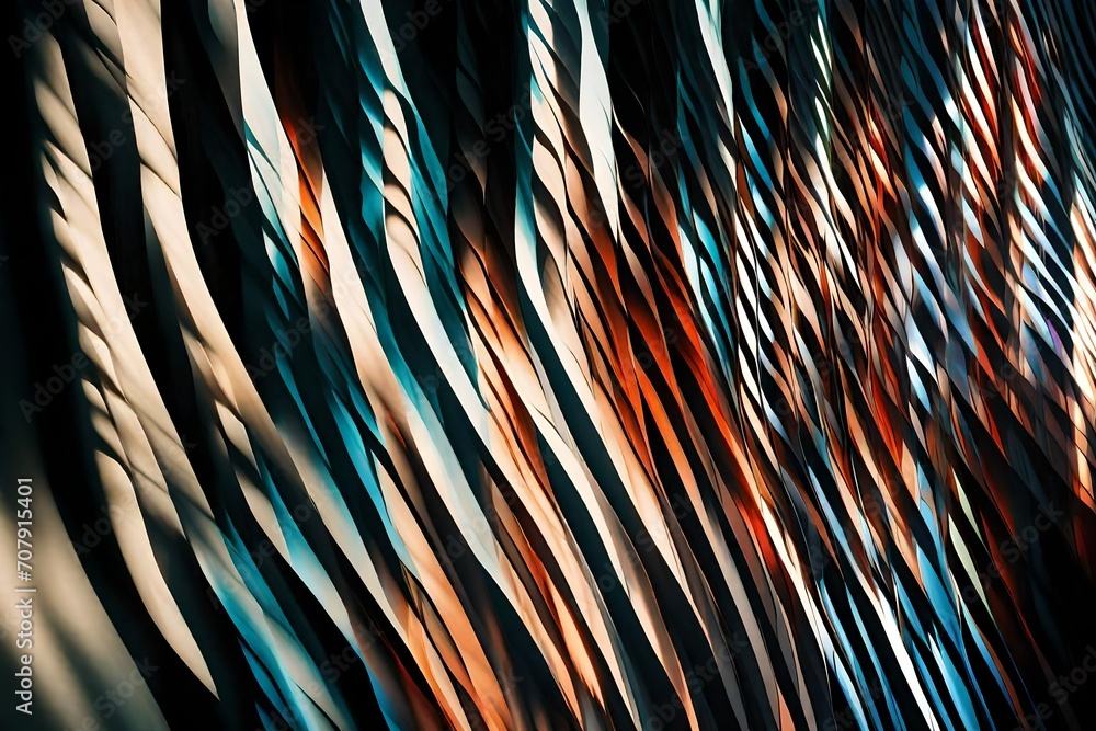 Poster a series of abstract light and shadow patterns, illustrating the contrast and balance within the spe