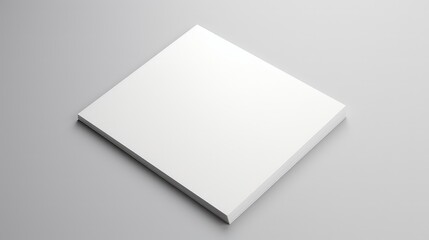 top view of white notebook mockup on grey background