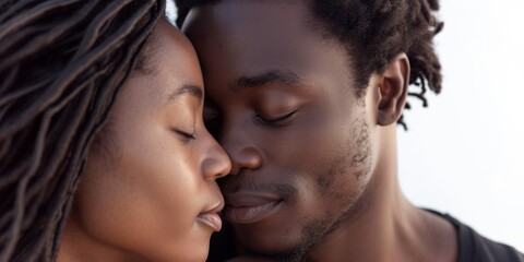 heterosexual african american couple hugging Generative AI
