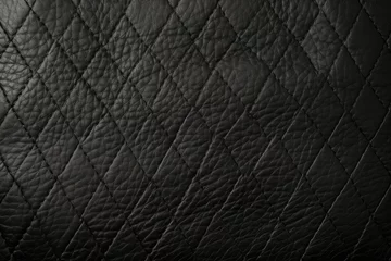 Deurstickers Real black leather texture. Natural cattle skin material. © The Big L