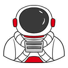 astronaut illustration hand drawn colored vector