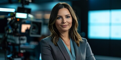 television woman news presenter Generative AI