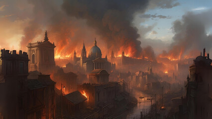 A city on fire