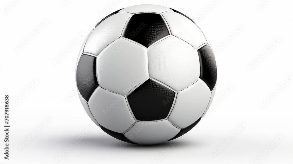 Wall mural soccer ball on white isolated on white background,