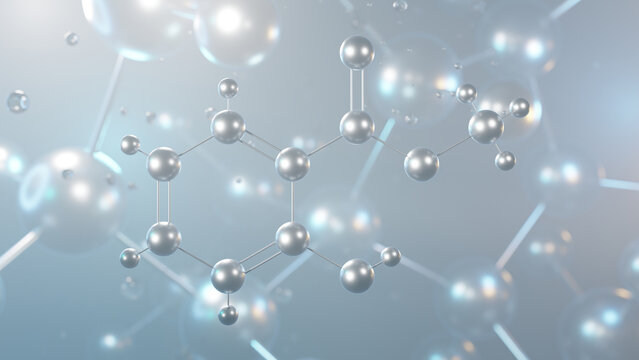 methyl salicylate molecular structure, 3d model molecule, methyl ester of salicylic acid, structural chemical formula view from a microscope
