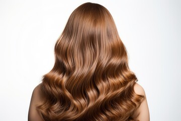 Fototapeta premium Brown hair that is healthy and on a white background.