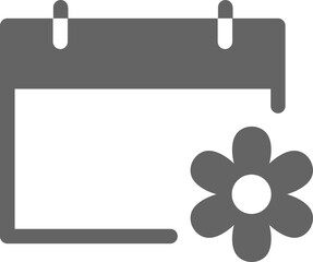 Spring Calender Solid Icon Logo Vector Symbol