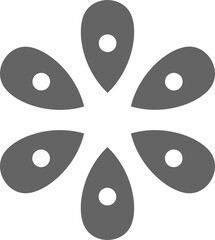Flower Solid Icon Logo Vector Symbol