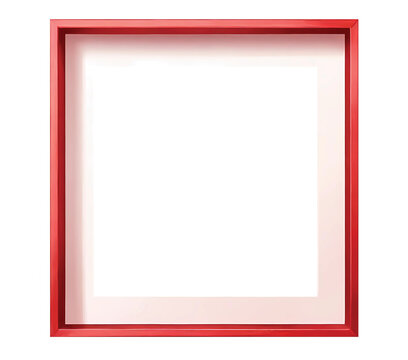Red frame with isolated background, Watercolor red picture frame with isolated background.