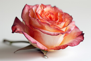 Beautiful rose on white background