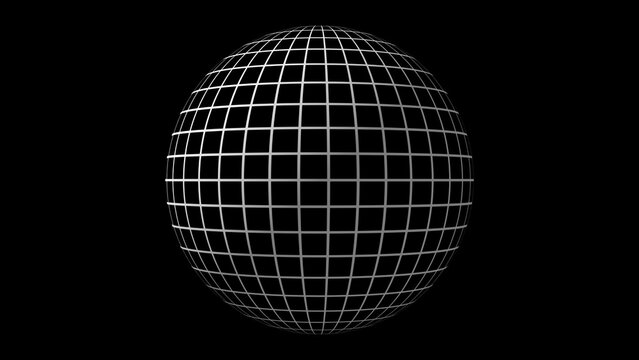 White grid sphere. Computer generated 3d render