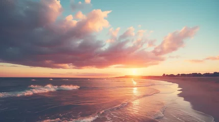 Foto auf Acrylglas Lachsfarbe Serene Ocean View - Perfect Sandy Beach for Summer Getaways