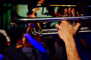 playing the trumpet