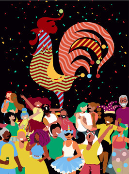 Carnival in Brazil, Bahia - Revelers Celebrating Carnival in the Galo da Madrugada Parade