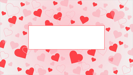 Valentines day banner background. Valentines day greeting card with hearts.