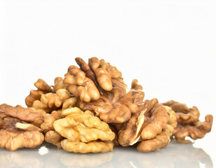 Fototapeta premium walnuts on white background