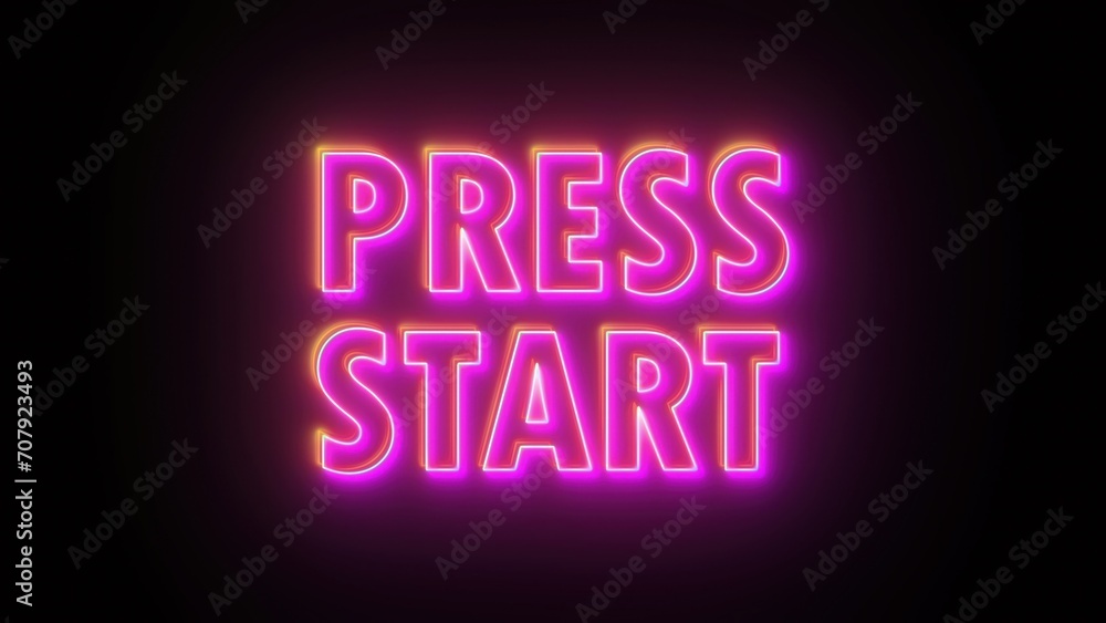 Poster press start text. computer generated 3d render