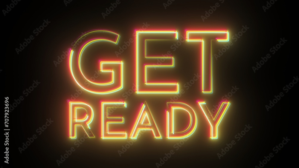 Poster get ready text. computer generated 3d render