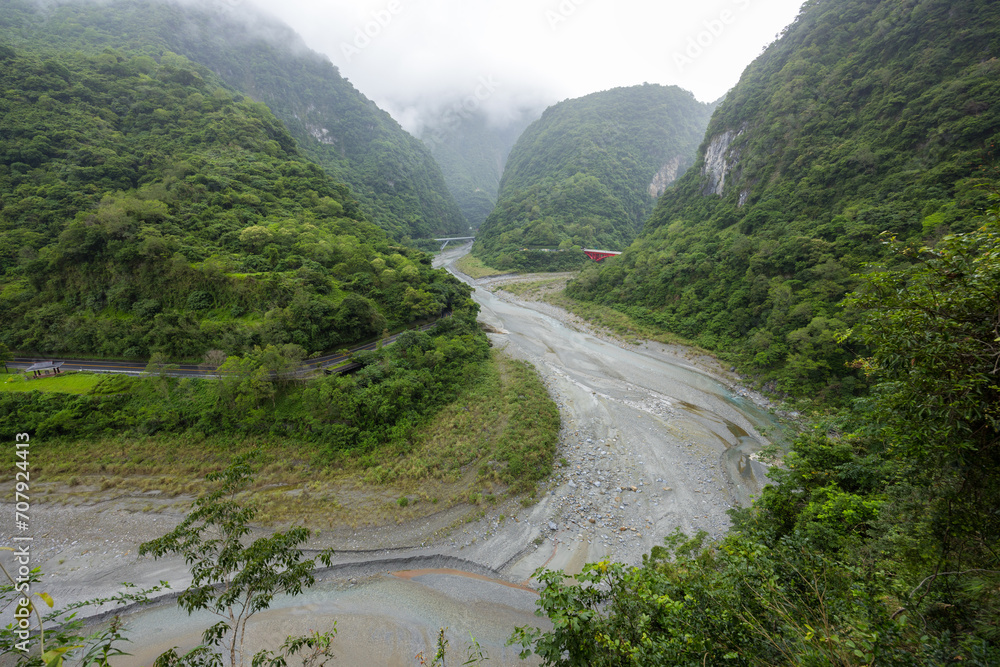 Sticker scenic view of taroko national park in taiwan